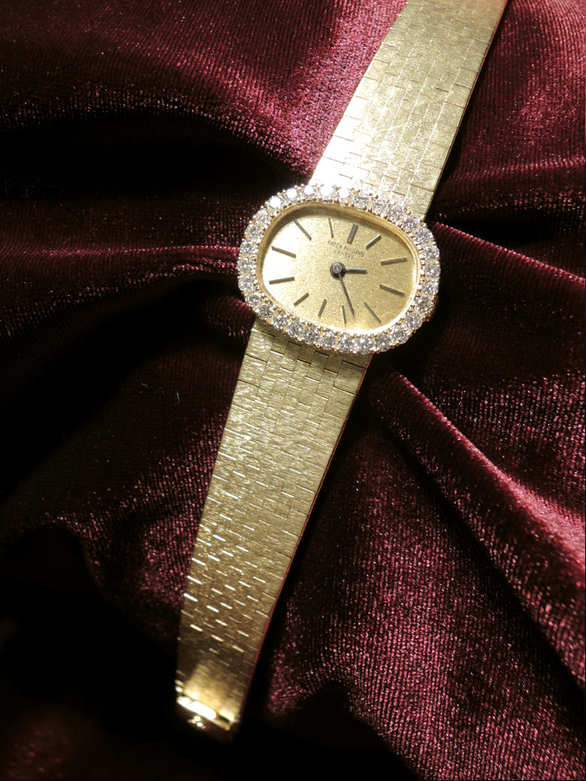 1968年百達翡麗18K黃金鑽石手動上鏈女裝腕錶